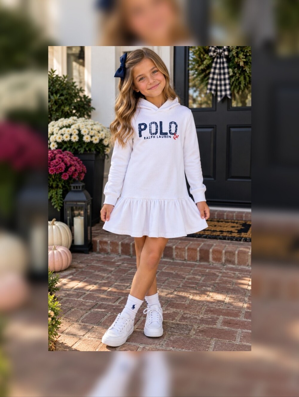Polo Ralph Lauren Girls Logo Fleece Hoodie Dress 8/10 (M)